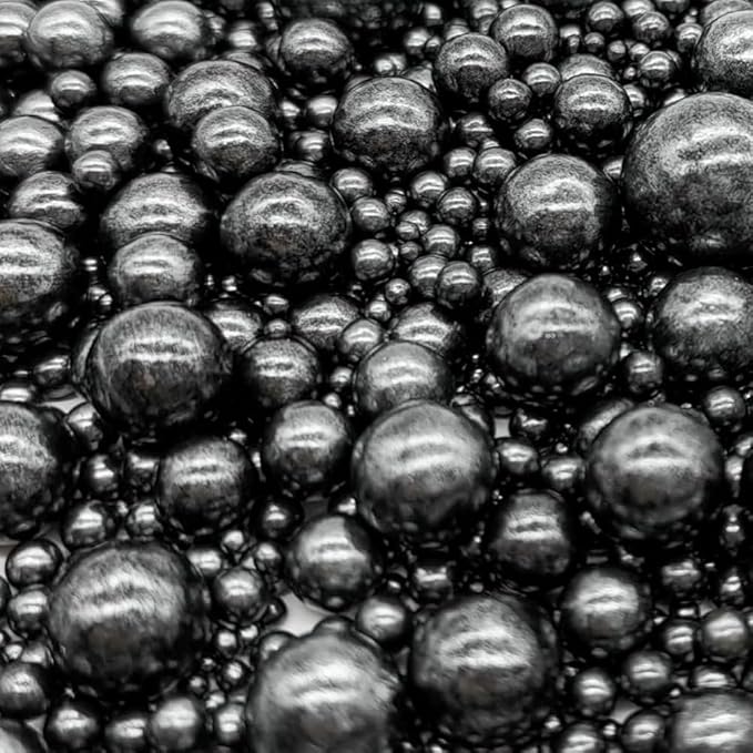 Edible Black Sugar Pearls Sprinkles Candy Mix Size Pearls Cake Decorations Cupcake Toppers Cookie Decorating Perfect for Wedding Party Valentine Halloween Christmas Supplies 4.58OZ