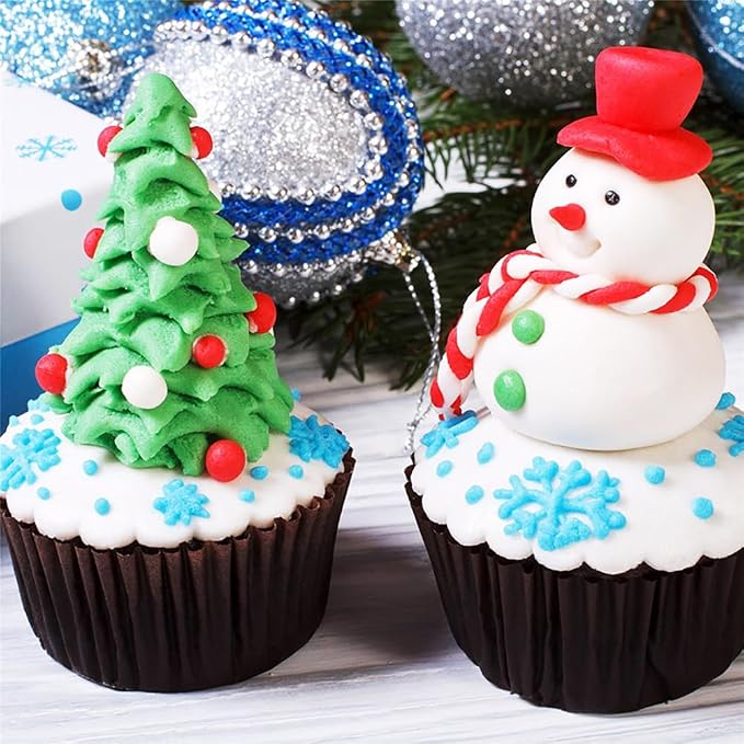 10PCS Christmas Russian Icing Tips Set, Stainless Steel Piping Nozzles for Cake, Cupcake Cookie Decorating – Includes 10 Creative Festive Frosting Tips with Christmas Designs