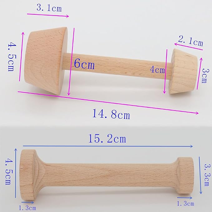2 Pcs Wooden Tart Tamper Muffin Presser Mold Egg Tart Press Tool Baking Pastry Dough Pusher Double Side Tamper for Kitchen