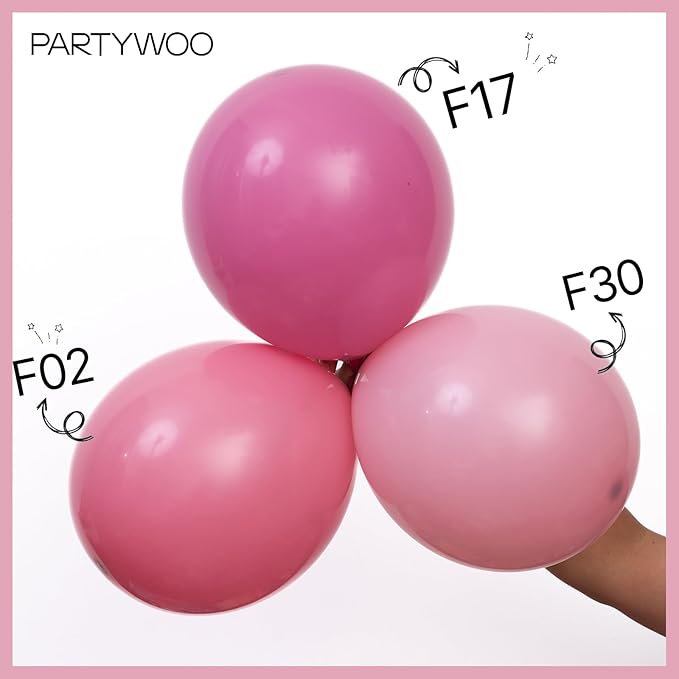 PartyWoo Mauve Balloons 100pcs Different Sizes of 18 12 10 5 Inch Dusty Pink Rose Blush Boho Netural Balloon Arch Kit Garland for Baby Shower Wedding Engagement Birthday Party Decorations Pink-F02