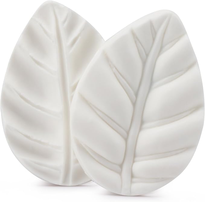 Beasea Silicone Leaf Fondant Mold, 6pcs Rose Leaf Cutter for Fondant Cake Decorations Styling Chocolate Sugar Cookie Cutter Set Silicone Mould