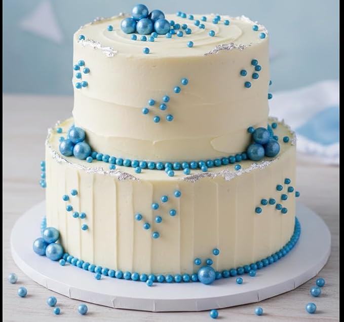 Zali Edible Pearl Sprinkles, Royal Blue, 26 Colors Mixed Size | Cake Decorating, Sugar Pearls for Cakes, Cupcakes, Cookies, Donuts & Ice Cream, Gluten Free, Food Grade