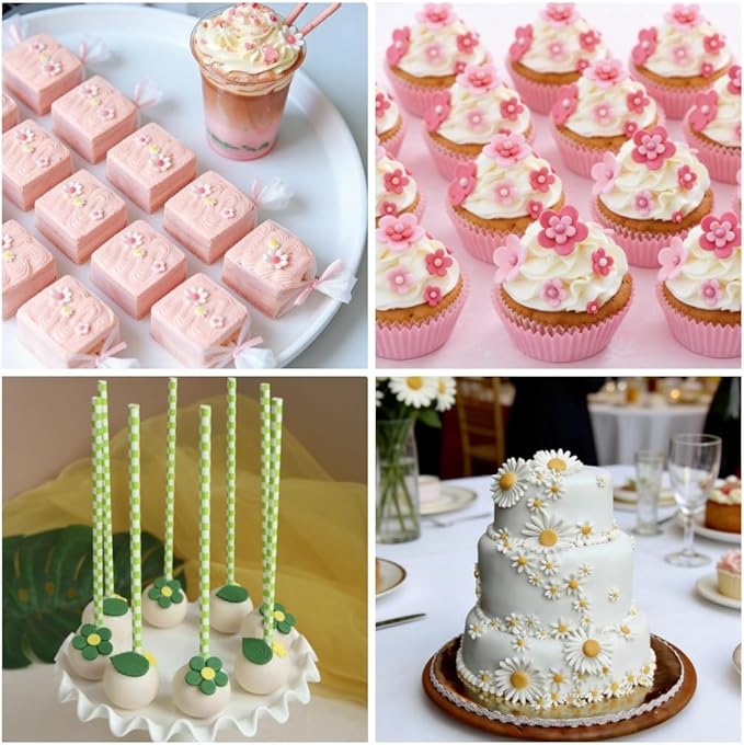 Flower Cookie Cutters,Cake Tools 44 Pcs Snowflake Cookie Cutter Cloud Fondant Cake Plunger Sugarcraft Flowers Leaf Butterfly Heart Shape Decorating Mold DIY Icing Plunger Cutters