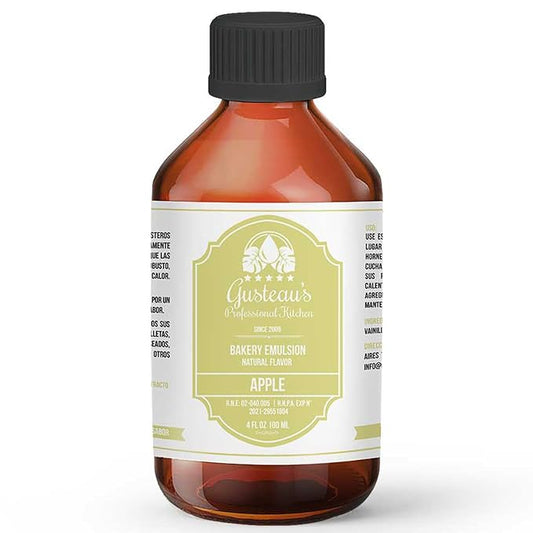 Gusteau's - Apple Bakery Emulsion, 4 fl oz (100ml) Alcohol Free, Sugar Free, Kosher (APPLE)