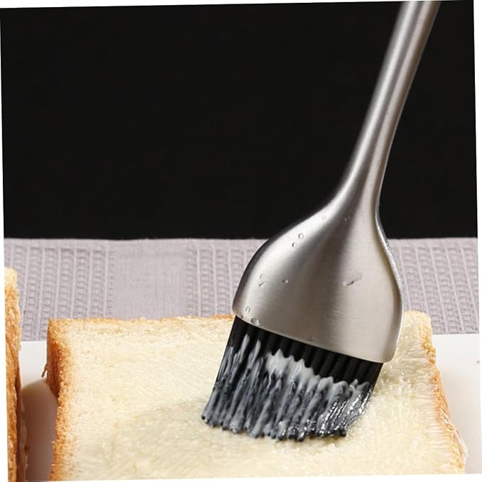 SUPVOX Heat Resistant Silicone Basting Brush with Stainless Steel Handle for Bbq Grilling Baking and Pastry for Meats Cakes Sauces and Marinades