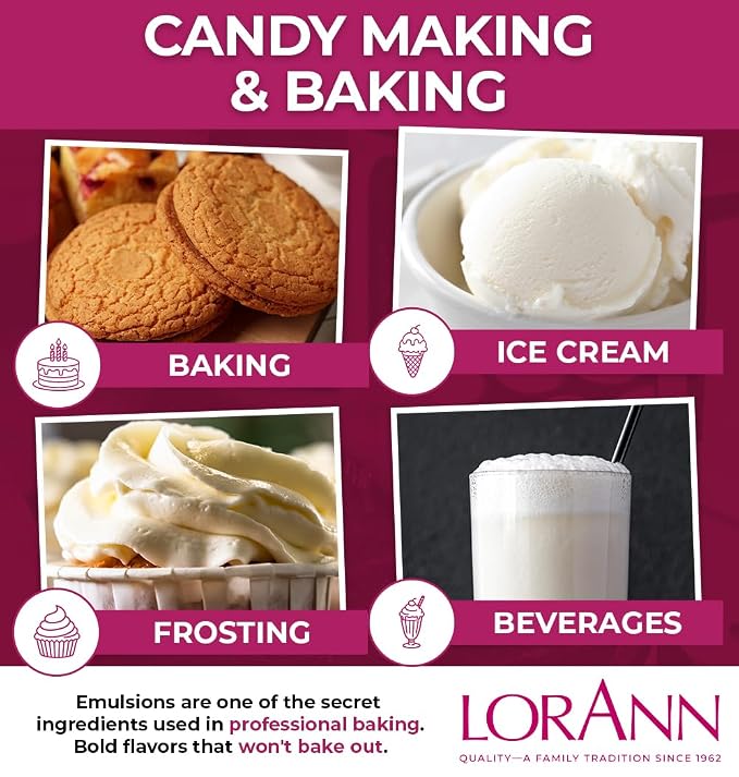 LorAnn Oils Buttery Sweet Dough Bakery Emulsion: Authentic Taste, Ideal for Amplifying Sweet Bready Notes in Baked Goods, Gluten-Free, Keto-Friendly, Essential for Your Kitchen, 4 Oz