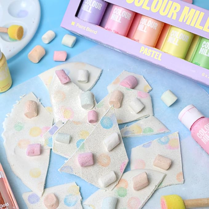 Colour Mill Edible Food Paint Blend, Pastel Pack - 6 Food Colors, Each 20mL | 6 Dessert-Coating Colors: Baby Blue, Baby Pink, Lavender, Lemon, Mint & Peach