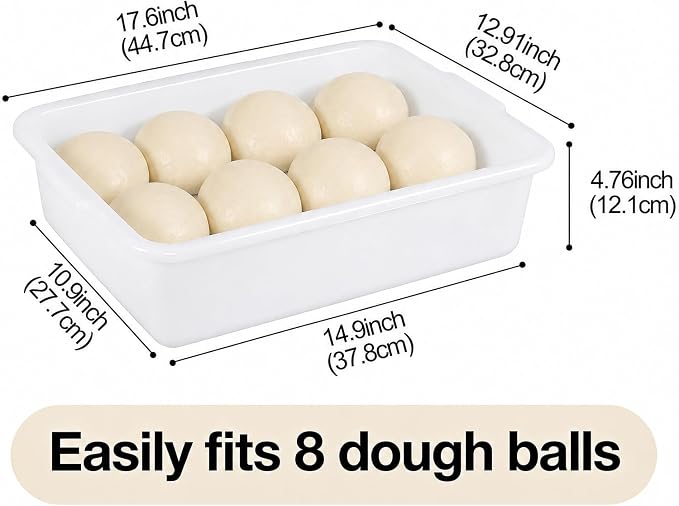 3 Pack Pizza Dough Proofing Box, Pizza Dough Container with Lids, BPA Free Food Storage Containers, Bread Proofing Box, White | Food Storage Containers with 13L Capacity, Bread Proofing Box, White