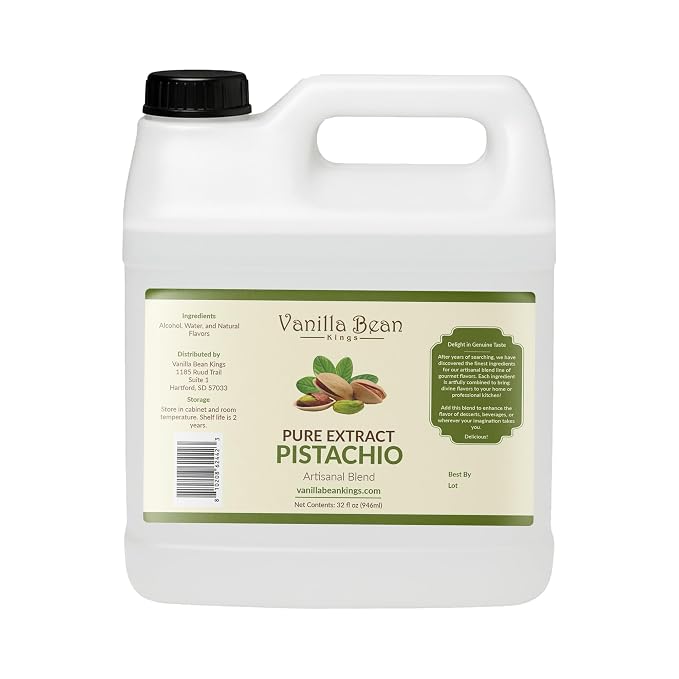 Pure Pistachio Flavor for Baking and Flavoring - Premium Quality Natural Flavors for Baked Goods, Desserts, & Cooking - 32 FL OZ