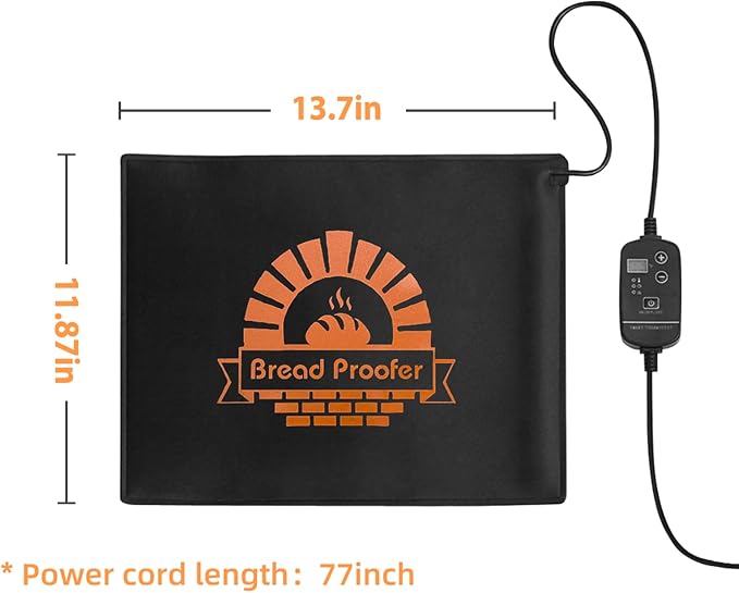 Bread Proofer Bread Dough Starter - Adjustable Temperature 59°F - 140° F Dough Proofer with Thermostat Control Bread Warming Mat