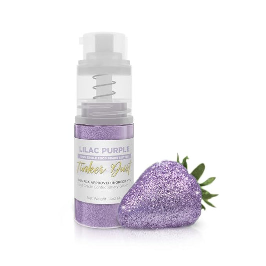 Bakell - Lilac Purple Tinker Dust (4g, 1x Mini Spray Pump) Edible Glitter for Food, Desserts, and Baked goods!