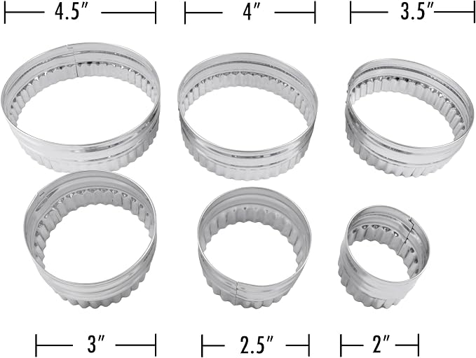 R&M International Stainless Steel Double Sided Biscuit Cutters, Assorted Sizes, 6-Piece Set
