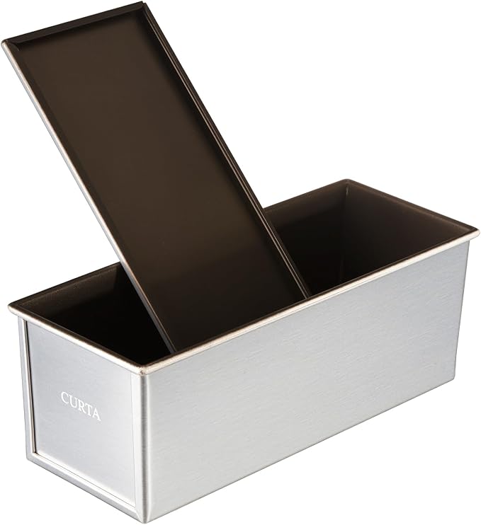 CURTA 1 Pack Pullman Loaf Pan with Lid, 2.2 lb 13x5 Inch Nonstick Aluminum Alloy Pullman Loaf pan, Bread Loaf pan with Lid for Homemade Sandwich Bread