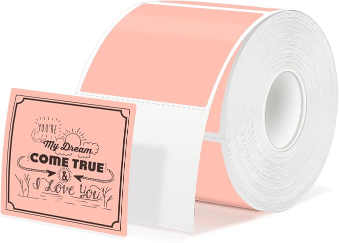 500 Labels/Roll 2" x 2" White Thermal Labels, Self-Adhesive Square Thermal Sticker for QR Code, Barcode, Logo, Inventory, Small Business