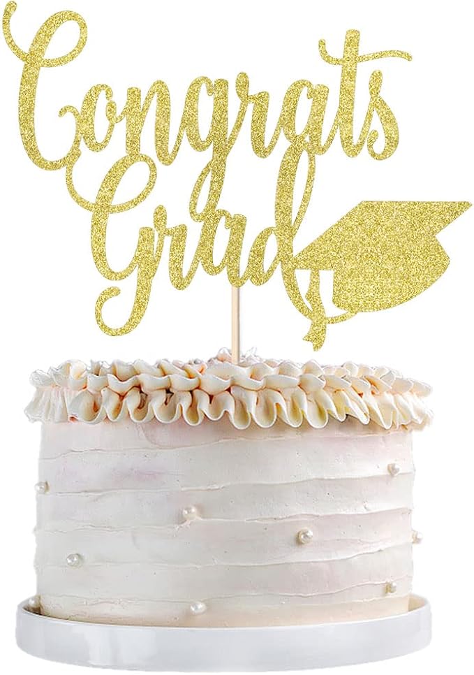 Congrats Grad Cake Topper,2026 Graduation Cake Topper, Congrats Grad Decorations,2026 High School/College/Senior Graduation Party Decorations Supplies.