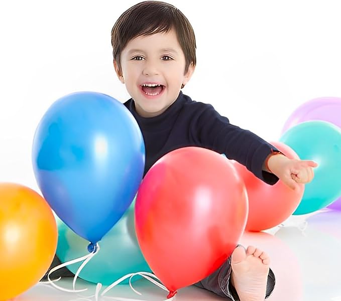 Voircoloria 120pcs Colorful Balloons 12inch Rainbow Latex Balloons for Boys Girls Birthday Baby Shower Gender Reveal Wedding Decorations