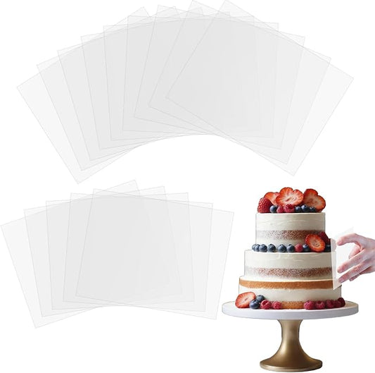 Xthrotsenk Transparent Cake Cream Scraper Plastic Cake Scraper 15 Pcs | Flexible Spatula Cakes Smoother for Icing Fondant Smoother Supplies Acrylic Cakes Scrapers DIY Baking Tool