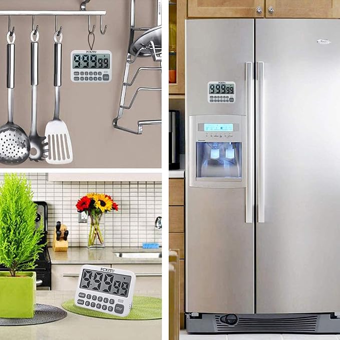 Digital Kitchen Timer, Large Display Countdown/Up Timer with Digits Directly Input, Fast Setting, Loud Alarm, ON/Off, Magnetic Back Stand for Cooking, Baking, Study