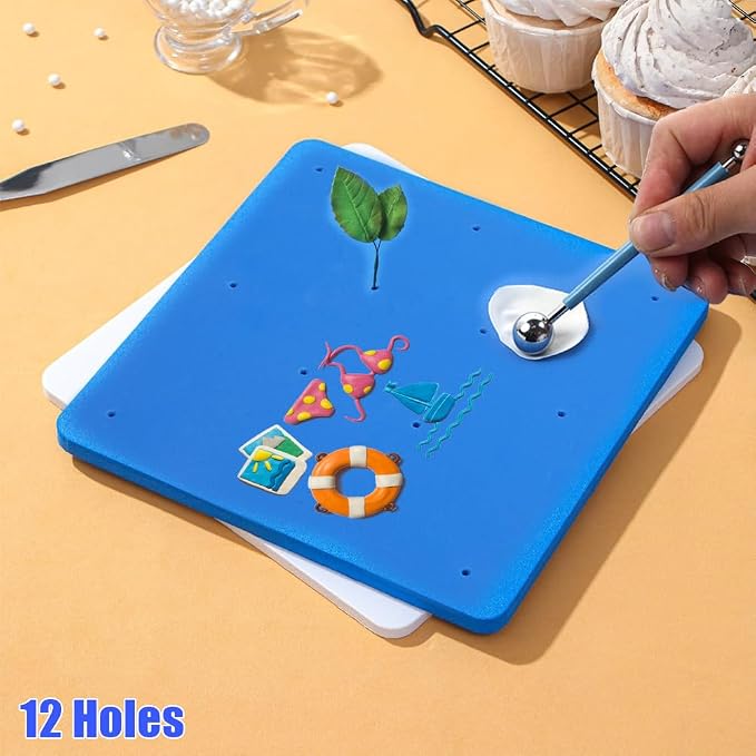 Tiiyee Sugar Flower Foam Pad, Fondant Cake Decorating Modelling Sponge Mat | Food Grade Non Stick Drying Tray for Leaves Leaf Making Accessories Kit Gum Craft Paste Clay Tool DIY Baking Art Decoration