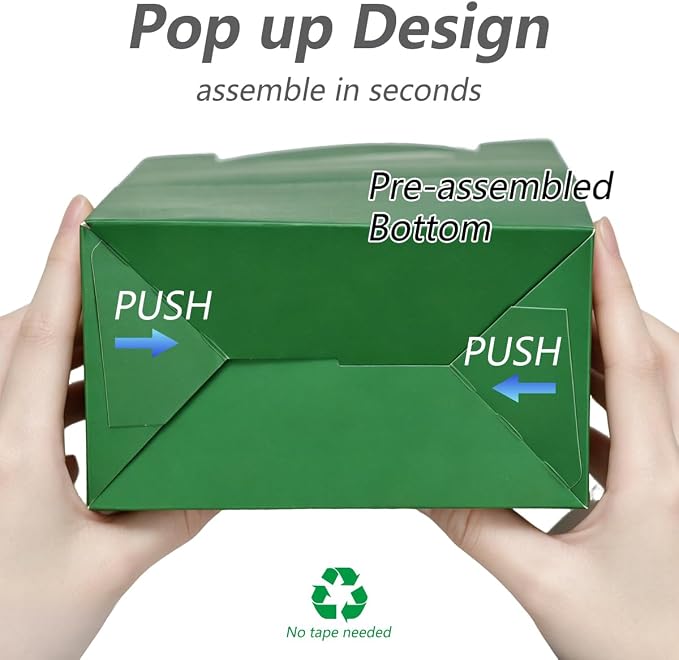 Aosric Small Green Gable Boxes 3.5 x 3.5 x 6.3 In, 30 Pack | Premium Cardstock Party Favor Boxes with Handles for Christmas, St. Patrick's Day, Treats, Bakery, Cookies & Gift Packaging