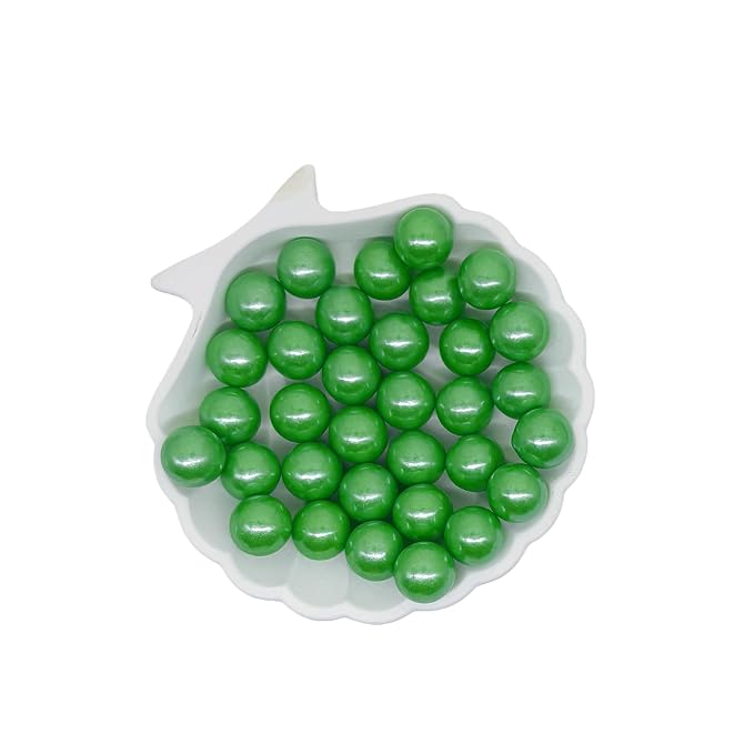 14mm Edible Dark Green Pearl Sugar Sprinkles Candy Mini Pearls Cake Decorations Cupcake Toppers Cookie Decorating Perfect for Wedding Party Valentine Halloween Christmas Supplies 3OZ