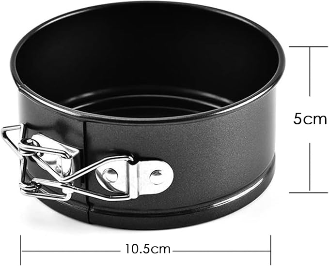 4 Inch Springform Cake Pan Set of 4, Non-Stick Round Mini Cake Tins with Removable Bottom for Cheesecakes, Pie, Quiche and Baking