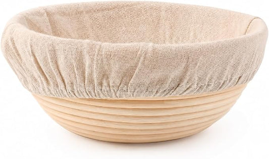 10.2 Inch Round Bread Proofing Basket with Liner, Banneton Dough Proofing Bowl for Sourdough and Artisan Bread Baking