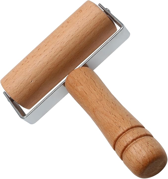 Wooden Rolling Pin, Ergonomic Non-Stick Pizza Baker Dough Pastry Roller for Kitchen Home Cooking Baking (T Square Type)