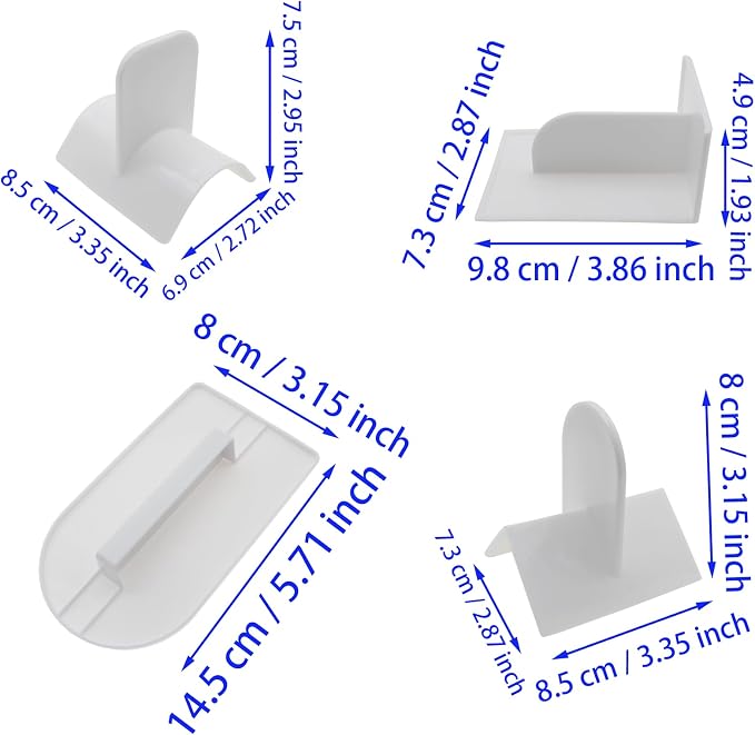 4 PCS Fondant Smoother Plastic Cake Sugarcraft Scraper White Cake Decoration Smoothing Tool for DIY Fondant Cakes and Mousse Cakes