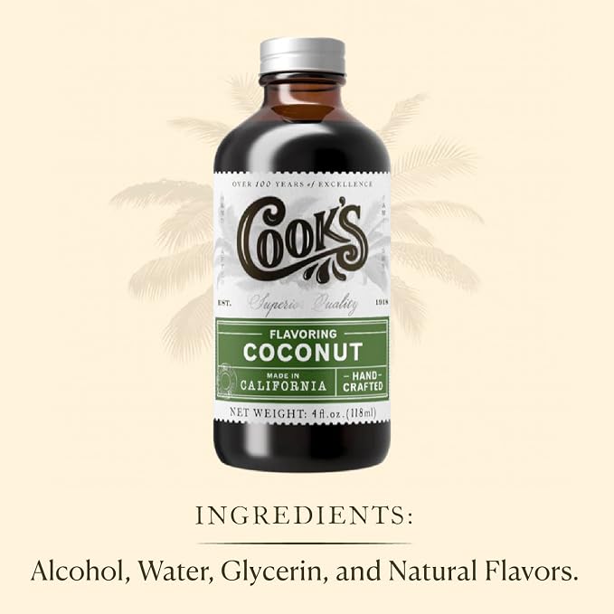 Cook's, Coconut Flavoring for Cakes, Cookies, Pastries, Ice Creams, Smoothies, 32 oz