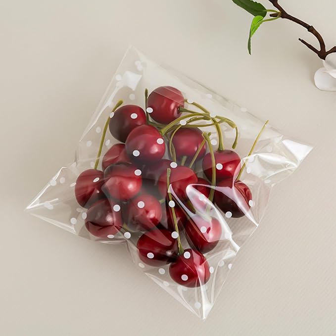Morepack Self Sealing Cellophane Bags,200 Pcs Clear Cookie Bags Resealable Cellophane Bag for Packaging Bakery,Favors, (5.5"x5.5", No Stickers, Bows)