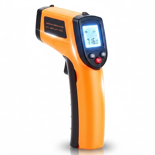 Digital Infrared Thermometer Gun for Cooking,BBQ,Pizza Oven, Infrared Thermometer Laser with Backlight,-58℉~712℉(-50℃~380℃) Handheld Non Contact Heat Laser Temperature Gun (Not for Human)