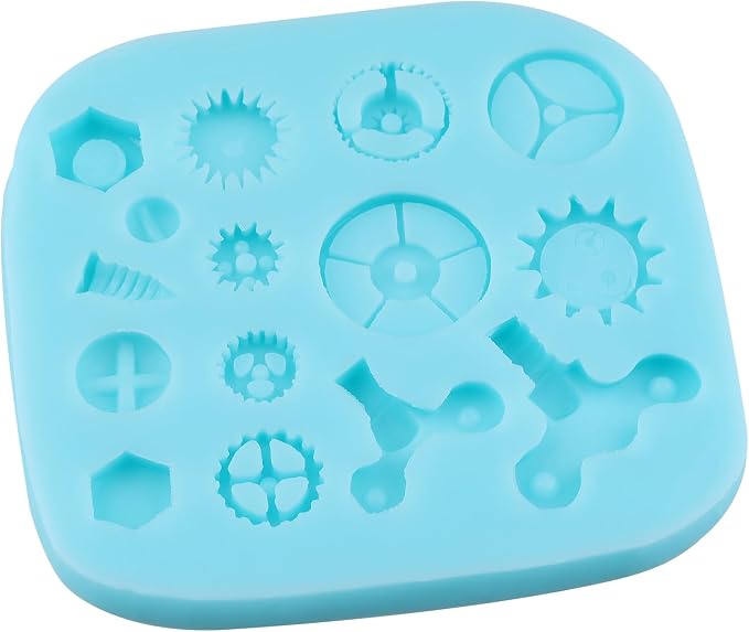 Steampunk Gear Fondant Molds Cogs Silicone Molds for Cake Decorating Cupcake Topper Chocolate Candy Gum Paste Polymer Clay