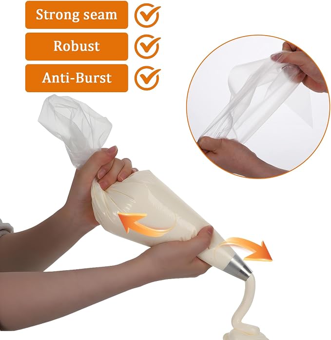 20 Inch Extra Large Piping Bags Disposable, 50 Pcs PE Disposable Pastry Bags Thickened Icing Piping Bags Cake Decorating Bags for Dessert Pastry Cookies Cupcake Decorating