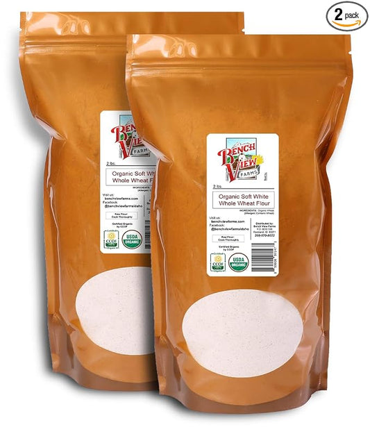Organic Soft White Whole Wheat Flour - 2lbs (Pack of 2)