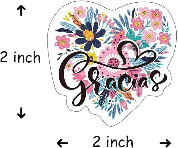 Spanish Gracias Stickers |Premium Waterproof Vinyl Thank You Labels for Packaging, Envelopes, Boutiques, and Gift Wrapping