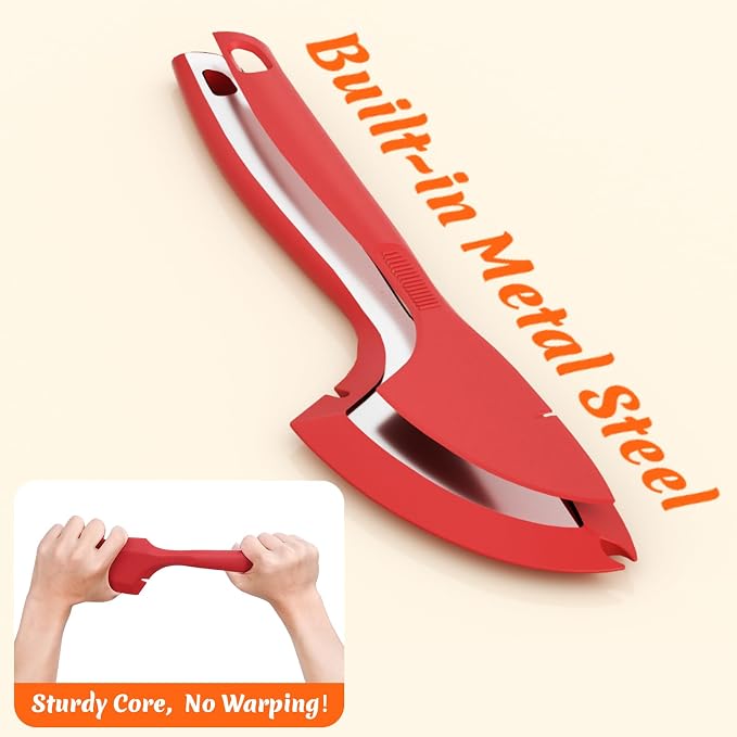 Silicone Bowl Scraper Spatula for KitchenAid Mixers, Heat Resistant Beater Blade Cleaner for Paddle Attachments, Dough Hooks & Mixing Bowls(Cherry Red)
