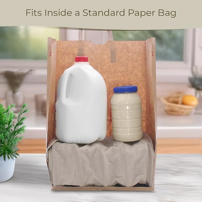 BREAD BAG, Reinforced Egg Protector – Anti-Crush Rigid Grocery Bag for Sourdough, Homemade Bread & Produce – Reusable, Collapsible Linen Shopping Tote (12.5" x 7" x 5")