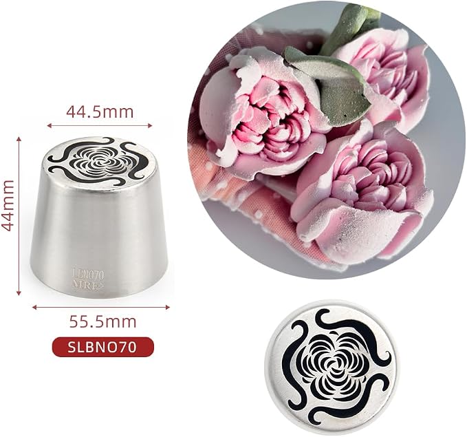 1 Piece Stainless Steel XXL Curled Edge Flower Icing Tips,Pastry Frosting Piping Nozzles for Cake Marshmallow Bouquet,Cake Decorating Tips Baking Tools,Flower Frosting Nozzles for Decorating