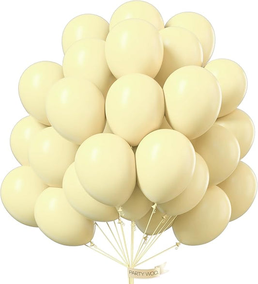 PartyWoo Pastel Yellow Balloons 100pcs 12 Inch Light Pale Yellow Latex Helium Balloons for Graduation Baby Shower Gender Reveal Easter Little Cutie Bee Birthday Summer Party Decorations Yellow-Q07