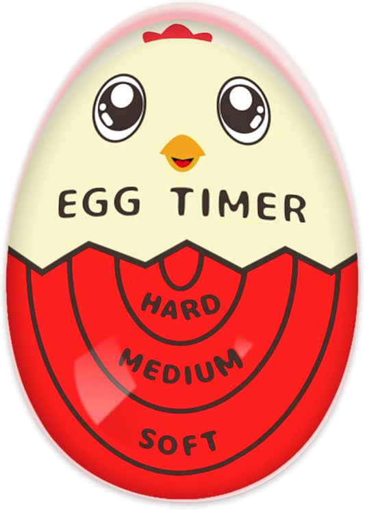 Lasubst Egg Timer for Boiling Eggs that Changes Color When Done, Red