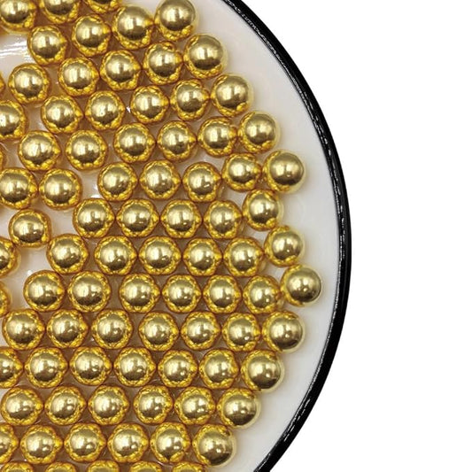Homankit Gold Pearl Sprinkles for Cake Decorating, 10mm 120g/4.23OZ Sugar Pearl Cake Decorations for Baking Cookie Cupcake Toppers Ice Cream Toppings Birthday Wedding Supplies