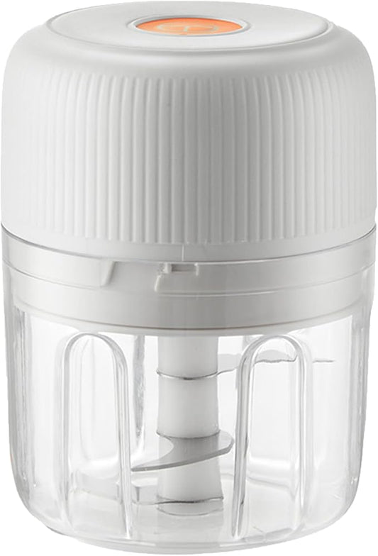 Electric Garlic Chopper, 250ML Food Chopper USB, Mini Vegetable Chopper, Garlic Mincer, Onion Chopper, Portable Small Food Processor (white), EDR00101