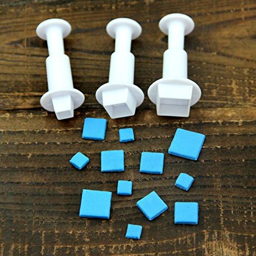 Cookie Cutters,Plunger Cutter Cake Decorating Supplies Fondant Molds,16 Pcs,Heart/Square/Oval/Circular/Star,White,Dadam