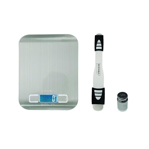 Digital Kitchen Food Scale Kit. Grams, Pounds, Ounces(6 Units) for Healthy Baking, Cooking and Meal Prep, 11lb(Batteries Included). 100g Calibration Weight. TSP/Tbsp Measuring Spoon.