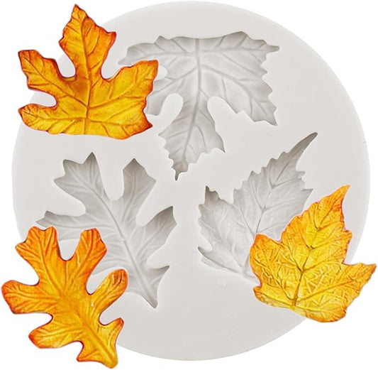Maple Leaf Fondant Molds Maple Leaves Silicone Mold For Cake Decorating Cupcake Topper Candy Chocolate Gum Paste Polymer Clay