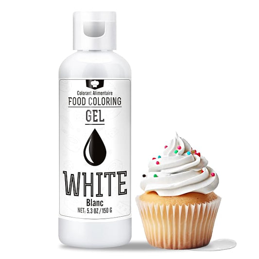 Gel Food Coloring - 5.3oz Vivid Food Coloring Gel for Baking, Cake Decorating, Icing, Cookie, Fondant and Macaron - Tasteless Food Color Dye for Frosting, Easter Egg, Soap Making and Crafts (White)