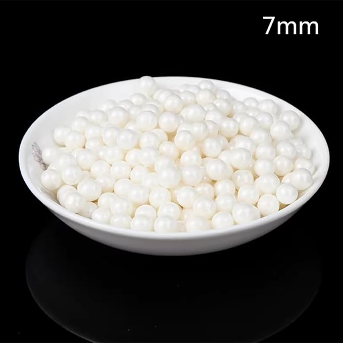 PhilaeEC White Pearls 7mm Size Sprinkles for Cake Decoration Edible Candy Baking Cookie Cupcake Toppers Wedding Party Valentines Halloween Christmas Supplies 3.53oz
