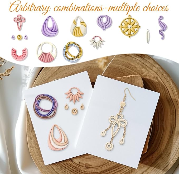 ORIGACH 12 Pcs Boho Knot Macrame Clay Cutters, Polymer Clay Cutters, Dream Catcher Design Clay Cutters for Polymer Clay Jewelry Earrings with a Clear Storage Box