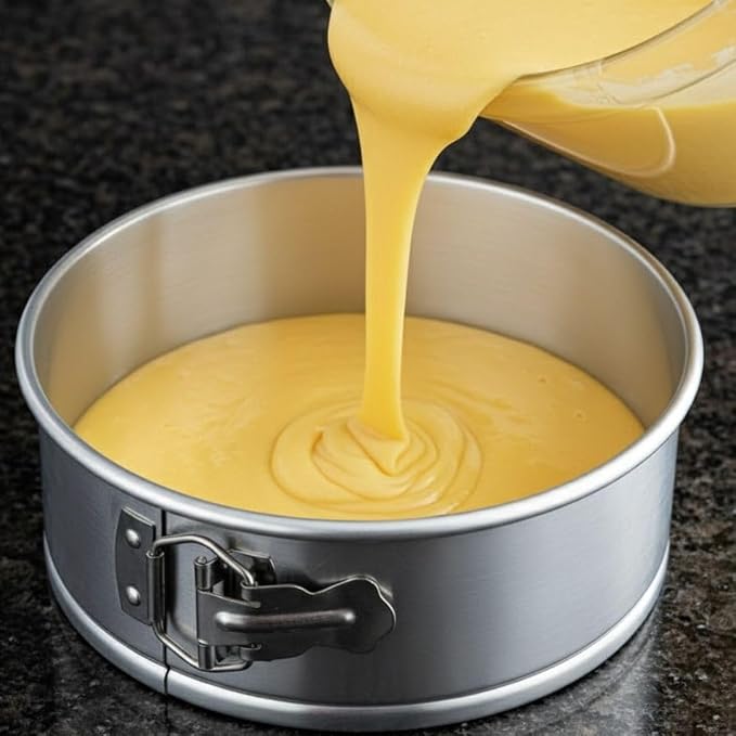 Soro Essentials- 8'' x 3'' Deep Aluminum Round Spring Form Pan- Leak Proof Cheesecake Pan Spring Form Pans with Removable Bottom and Quick Release Latch for Baking Cheesecake Cakes